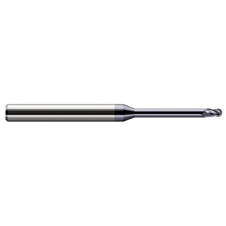 Harvey Tool 3/64 Cutter dia. x 0.0710 in. x 0.4800 in. Reach Carbide Ball End Mill, 4 Flutes, AlTiN Coated 769247-C3
